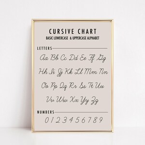 alphabet print and cursive writing chart set of 2 prints | homeschool decor | homeschool printable | alphabet poster set | digital download image 3