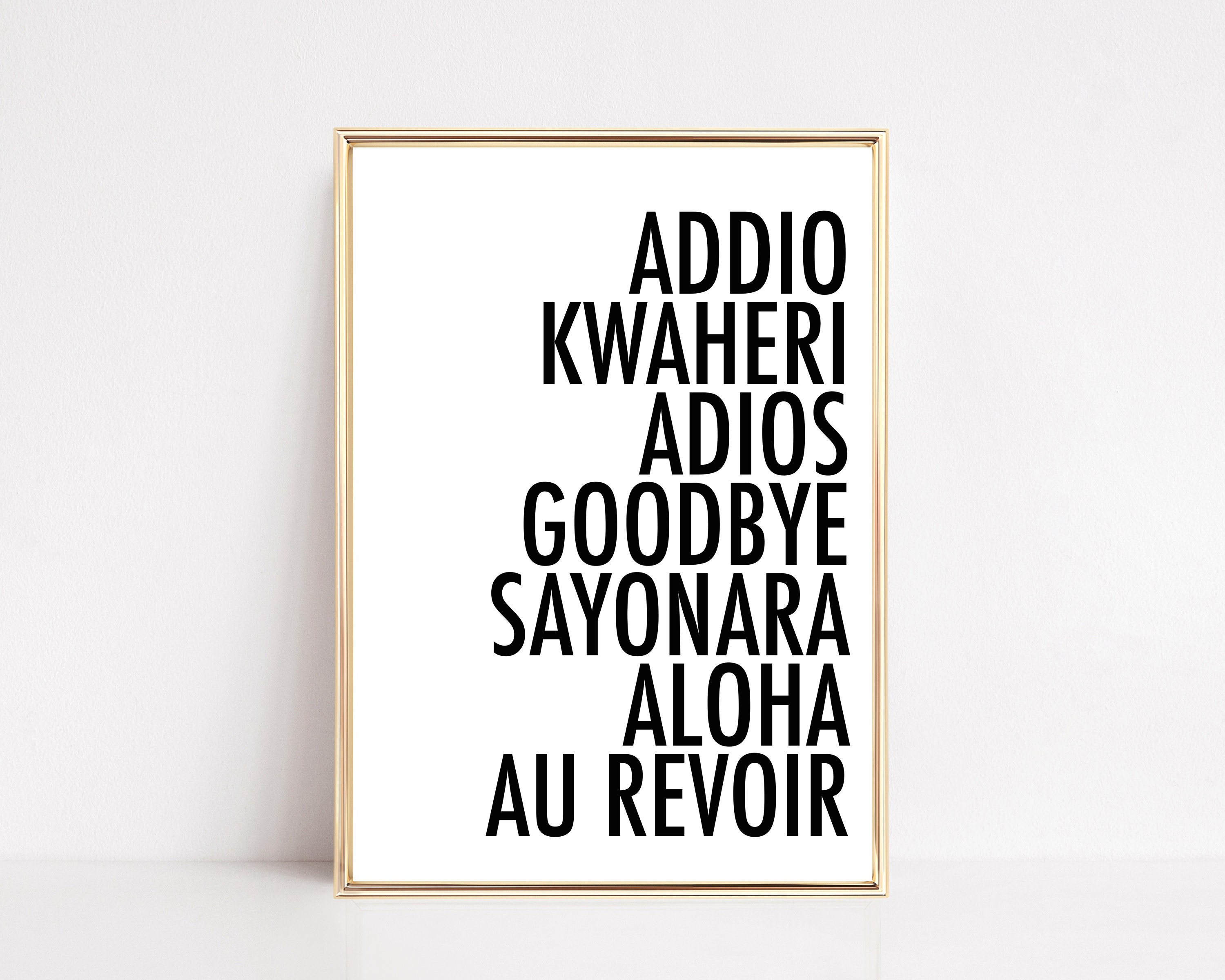 Goodbye in Different Languages Printable Entryway Wall Art | Etsy Canada