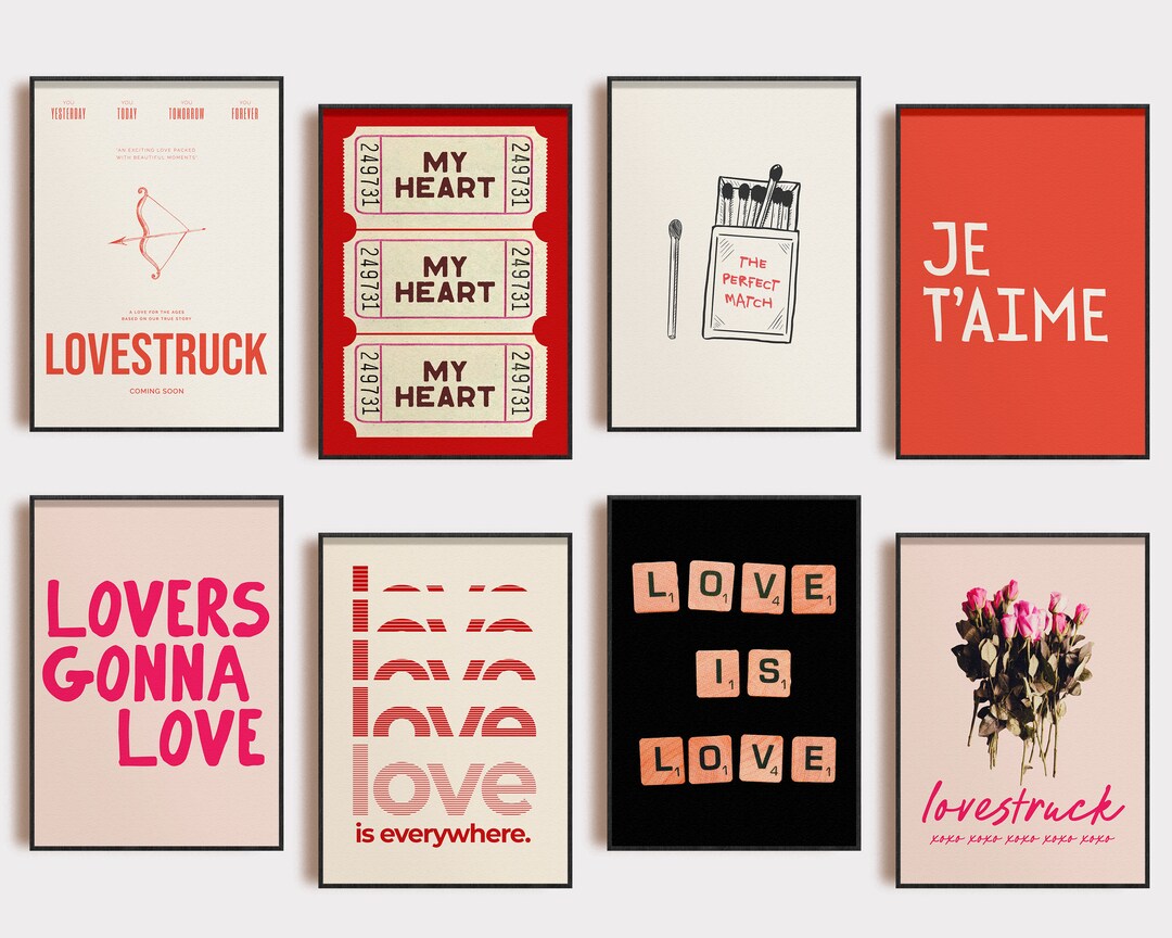 Valentines Day Decor Printables | Set of 16 Valentines Prints ...