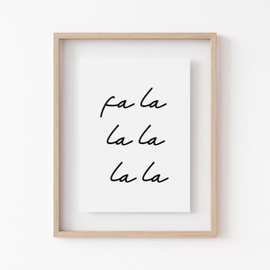 Fa La La La Print Christmas Printable Wall Art Christmas Decor ...