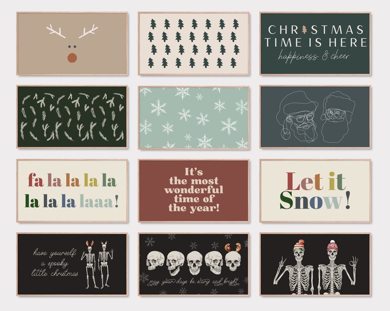 Christmas Frame Tv Art Set of 70 Samsung Frame Tv Art Etsy