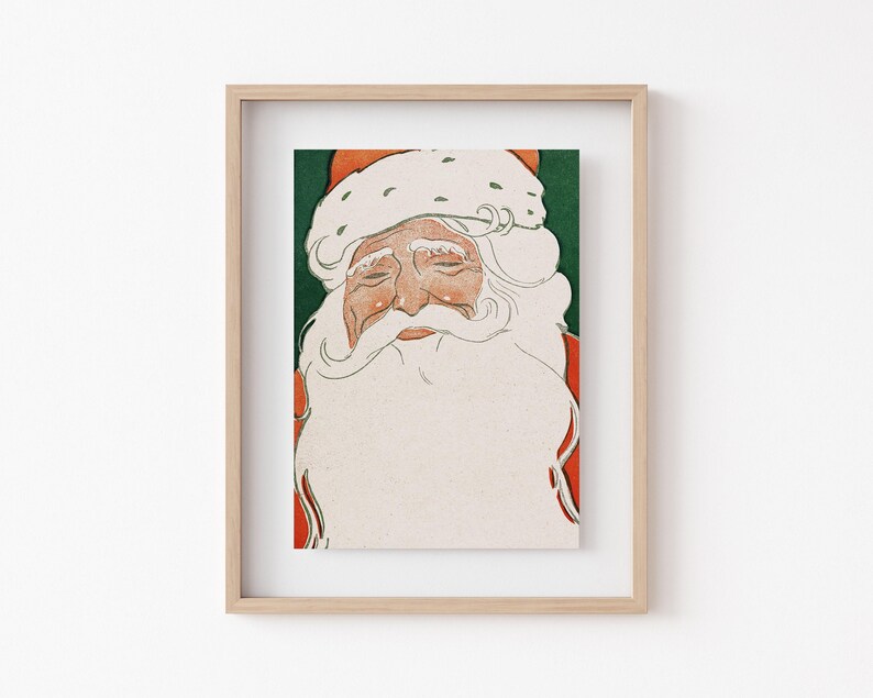 Kitschy Vintage Santa Print | Retro Christmas Decor | Holiday Printable Wall Art (Digital Download) image 6
