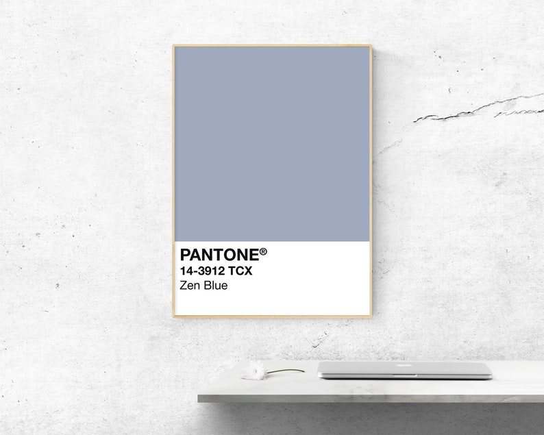 Pantone zen blue printable pantone poster home office Etsy