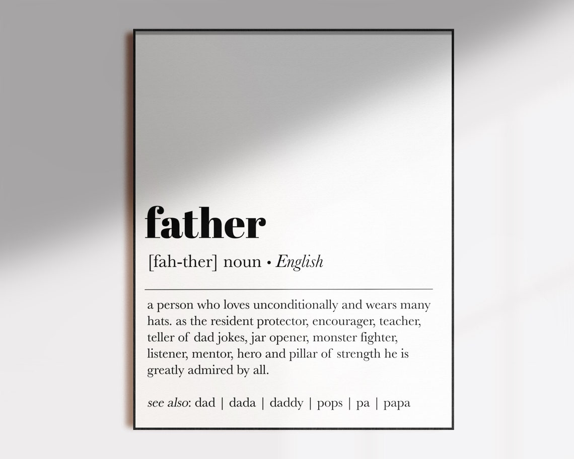 Father definition printable wall art dad definition Etsy