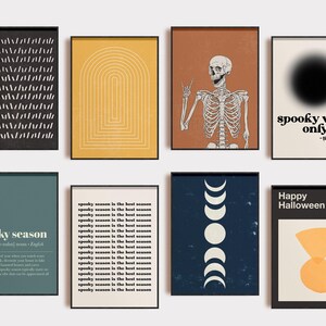 retro halloween decor | 20 HALLOWEEN PRINTABLES | halloween home decor | mid century modern prints | halloween wall art | kikiandnim image 2