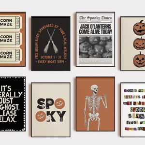 halloween printable wall art | 40 HALLOWEEN PRINTS | halloween decor | halloween prints | halloween wall decor | kikiandnim | digital prints image 2