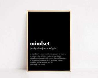 mindset definition | printable wall art | motivational prints | home office wall art | inspirational quote prints | office decor | digital