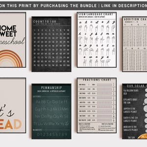 homeschool decor | homeschool printables | classroom decor | classroom poster | cursive alphabet writing chart | kikiandnim | digital print image 8