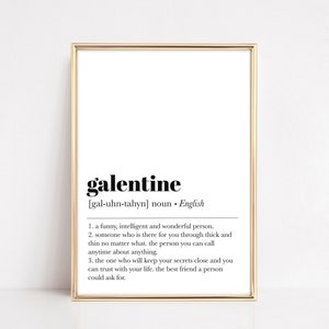 galentine definition print galentines day gift friend gift galentines day decoration galentines day party decor printable wall art image 1