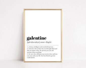 galentine definition print | galentines day gift | friend gift | galentines day decoration | galentines day party decor | printable wall art