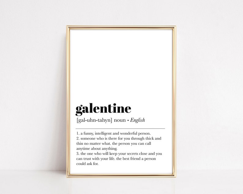 galentine definition print galentines day gift friend gift galentines day decoration galentines day party decor printable wall art image 1