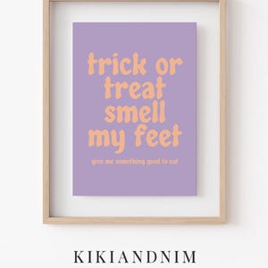パステルカラーのハロウィンウォールアート｜トリックオアトリートサイン｜かわいいハロウィンプリント｜ハロウィンポスター｜ハロウィンプリント｜kikiandnim｜デジタルプリント 画像 8
