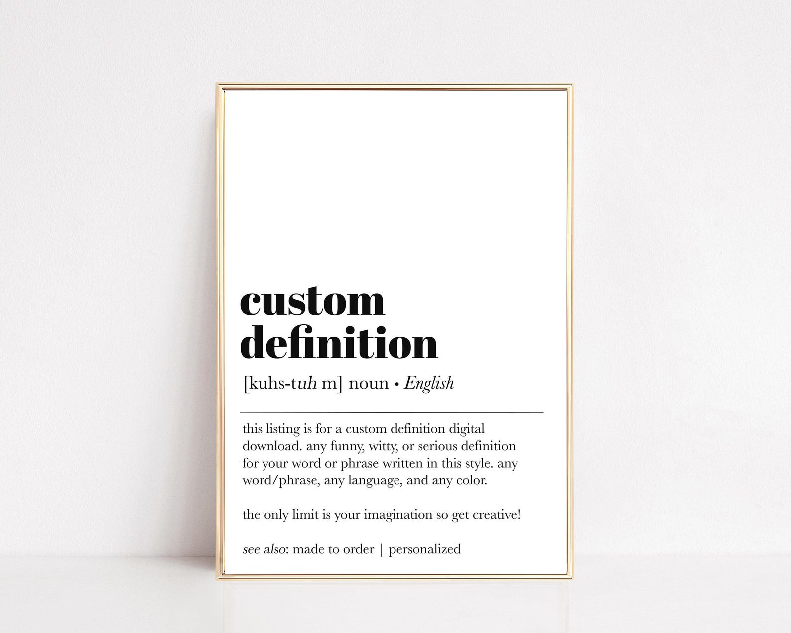 Custom Definition Print | Personalized Gift | Definition Wall Art ...