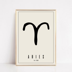 aries wall art | aries zodiac print | astrology gifts | aries art | zodiac wall art | zodiac printable | zodiac gift | instant download
