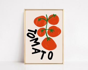 aesthetic kitchen wall art | tomato girl gift | tomato poster | kitchen print | large wall art | kikiandnim | digital wall art print