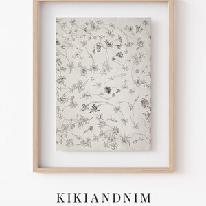 light academia decor | cottagecore print | vintage floral wall art | antique botanical art print | kikiandnim | printable wall art image 10