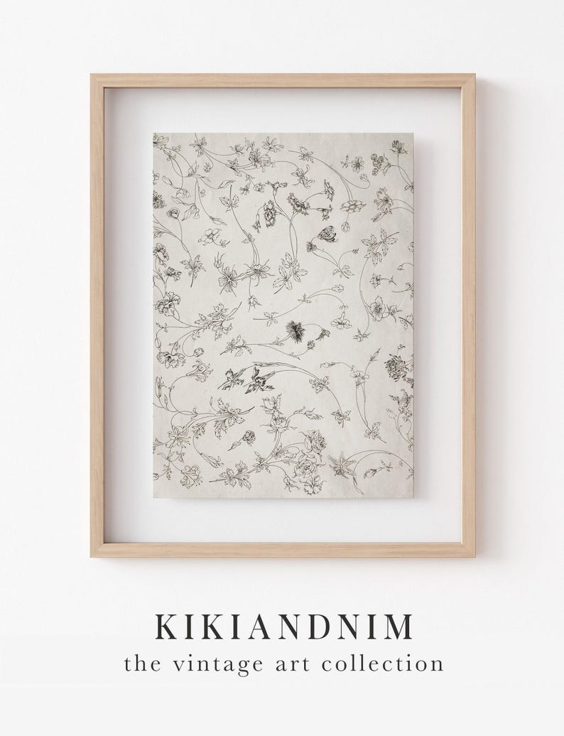 light academia decor | cottagecore print | vintage floral wall art | antique botanical art print | kikiandnim | printable wall art image 10
