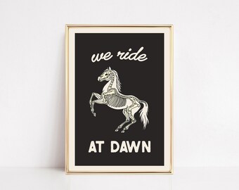 western halloween decor | halloween wall art | we ride at dawn | cowboy art | halloween printable | western decor | kikiandnim | digital art