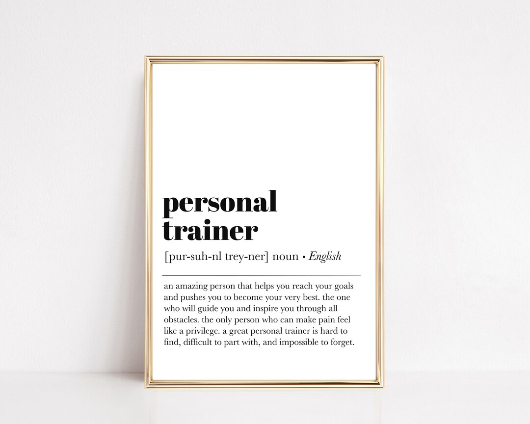 Personal Trainer Definition Print Gift for Personal Trainer Etsy