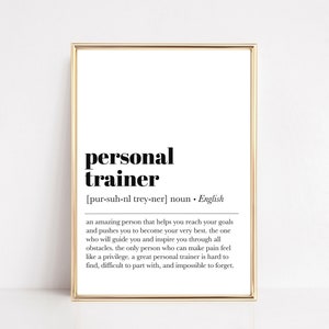 personal trainer definition print | gift for personal trainer | gym wall art | office wall art | sports print | digital download