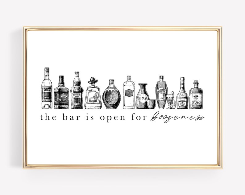 Bar Cart Decor Bar Sign Bar Art Prints Bar Cart Etsy