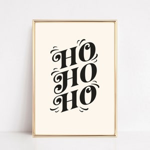 ho ho ho print | christmas print | retro christmas decor | christmas wall art | neutral holiday home decor | kikiandnim | printable wall art