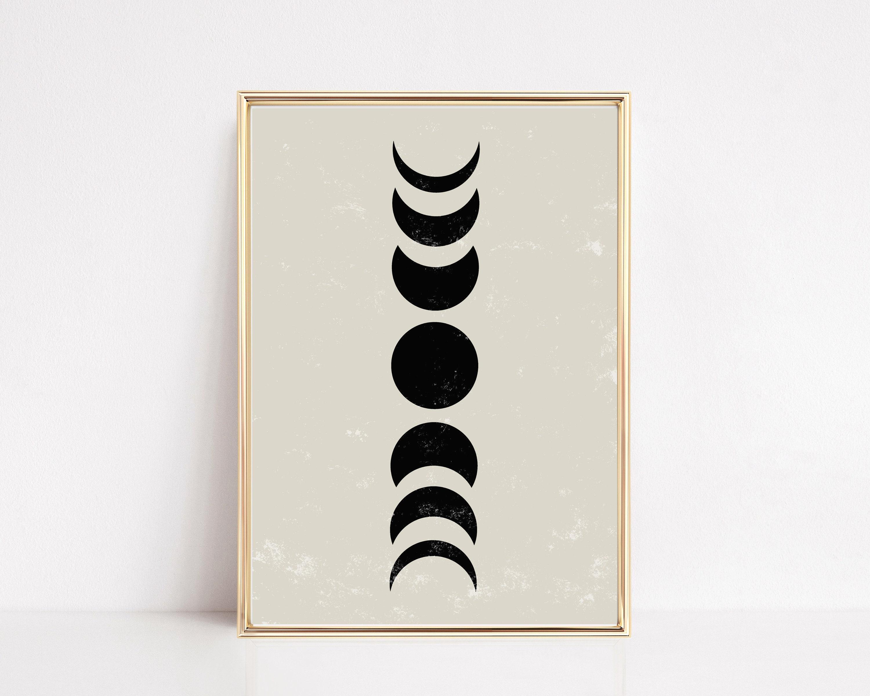 Moon Phases Wall Art | Mid Century Modern Art Print | Living Room ...