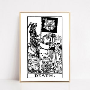 death tarot card art | witchy decor | spooky halloween decor | halloween poster | halloween printable wall art | halloween art | DIGITAL ART