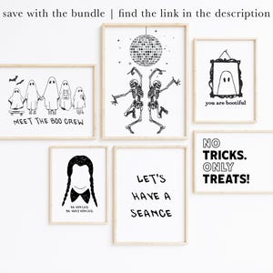 Arte de pared de esqueleto bailando / Arte de bola de discoteca / Impresión de Halloween / Decoraciones de Halloween divertidas / Kikiandnim / Impresión digital imagen 5