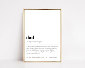 Regalo per la festa del papà / Stampa con definizione di papà / Regali per lui / Regali per neo papà / Decorazione murale minimalista per ufficio / kikiandnim / Stampa digitale