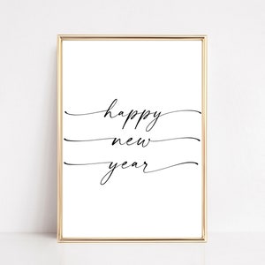 happy new year sign | printable new years eve decor | 2023 new years eve decorations | new years eve printables | digital downloads