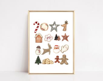 classic christmas decor | christmas printable wall art | christmas cookies | christmas art print | kikiandnim | printable wall art