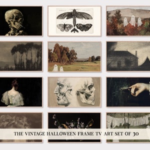 samsung frame tv art set of 30 | vintage halloween art for frame tv | the frame tv art | halloween frame tv art | fall tv art | kikiandnim