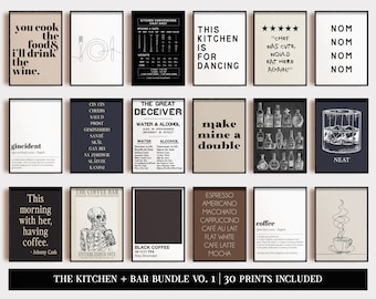 Kunstwerke für die Küche 30 DRUCKBARKEITEN | Küchen Poster | Küchendeko | Esszimmer Wand Dekor | kikiandnim | Digitaldrucke