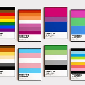 pride wall art | 12 PRINTABLES | LGBTQ wall art | pride printable wall art | pride room decor | pride flags | kikiandnim | digital art