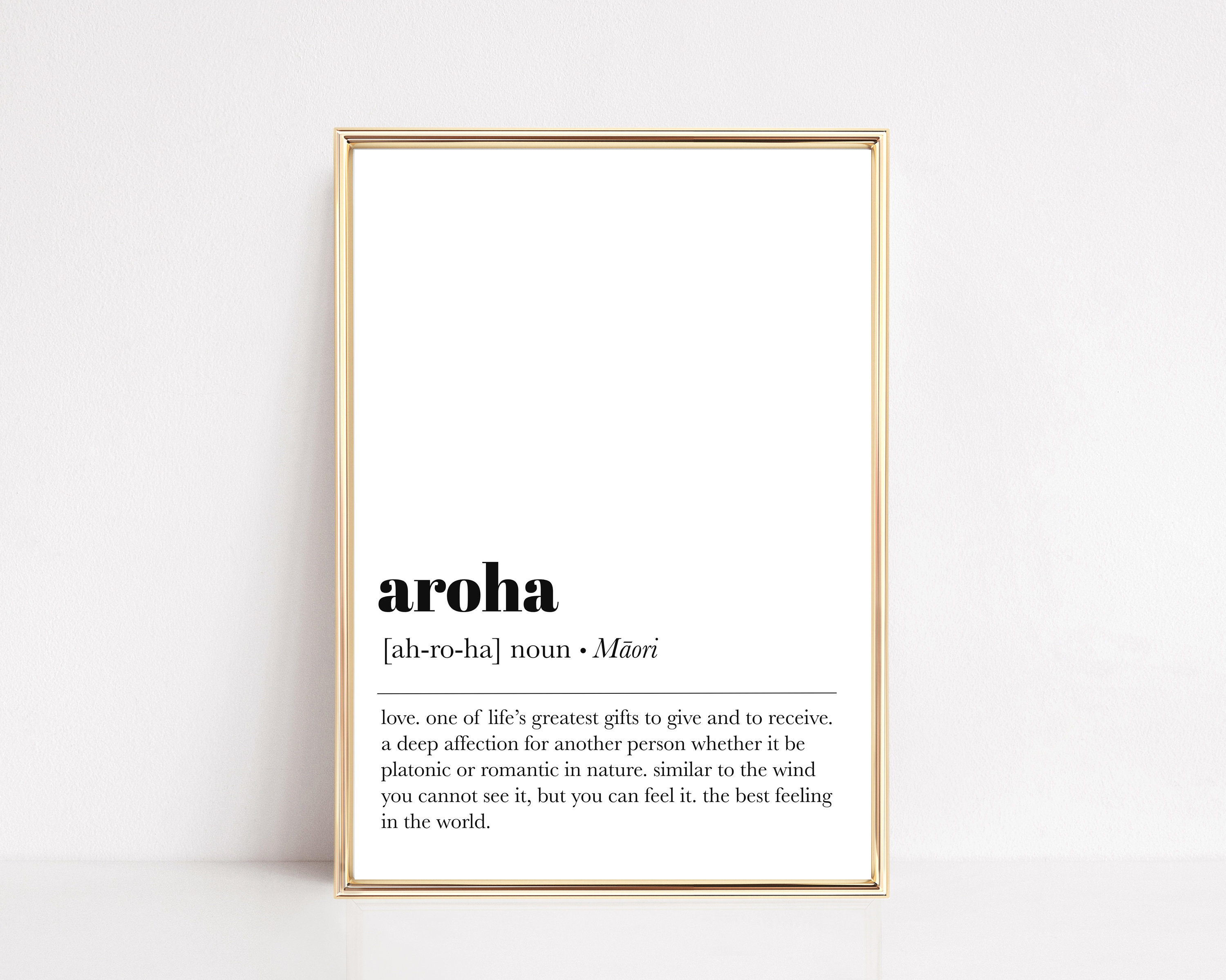Aroha definition print new zeland art love definition Etsy