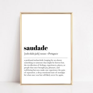 saudade definition print | portuguese home decor | portuguese gift | brazillian wall decor | minimalist poster | kikiandnim digital download