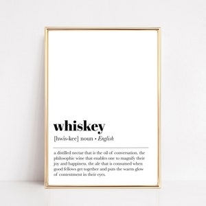 Whisky Definition Druck | Whisky Wandkunst | Whisky Kunst | Home Bar Wandkunst | Bar Kunstdruck | moderne Bar Kunst | digitaler Download