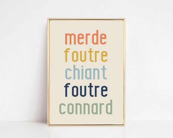 French Swear Words Print French Art Print Funny Home | Etsy