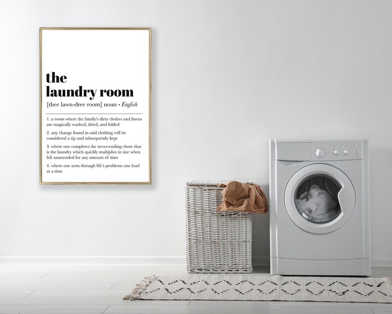 Laundry Room Definition Print Laundry Room Decor Laundry Etsy