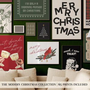 Méga lot d'impressions de Noël | 65 PRODUITS À IMPRIMER POUR NOL | art mural de Noël moderne | décoration de Noël | kikiandnim | art mural imprimable