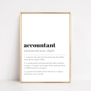 accountantdefinitie afdrukken | accountantskantoor kunst aan de muur | grappig cadeau voor accountant | accountantskantoorinrichting | digitaal downloaden