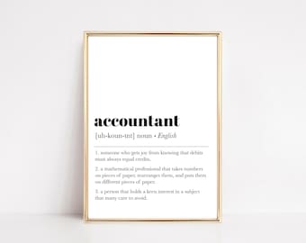 accountant definition print | accountant office wall art | funny gift for accountant | accountant office decor | digital download