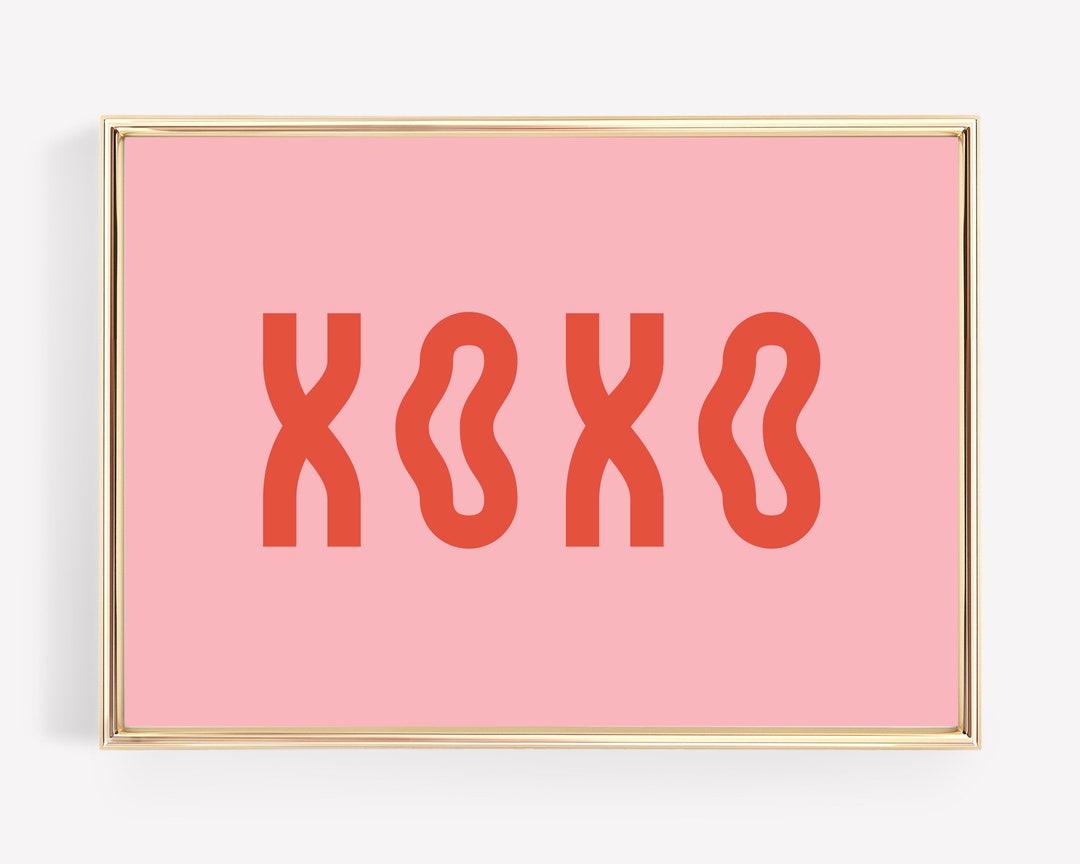 Valentines Day Printable Xoxo Wall Art Print Trendy Wall Art Pink Wall
