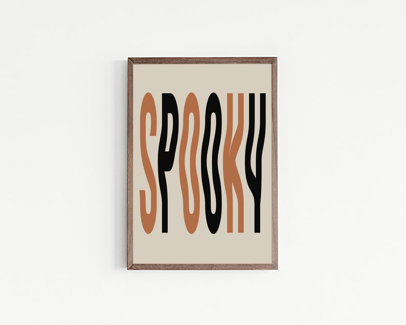 spooky wall art trendy wall art print halloween decor halloween wall art halloween print typography kikiandnim digital print image 5