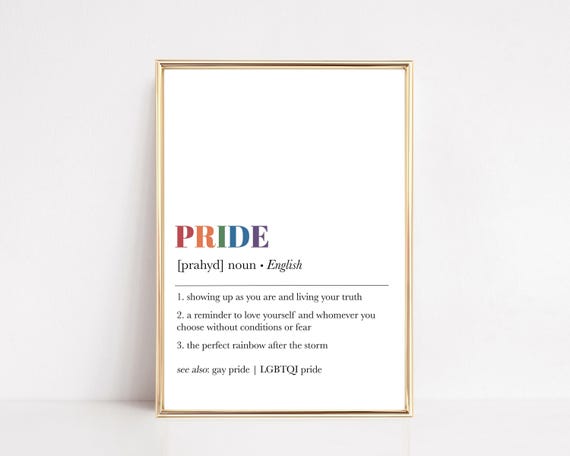 pride definition print | coming out gift | LGBTQ gift | pride office decor | LGBT pride wall art | pride art | kikiandnim | digital download