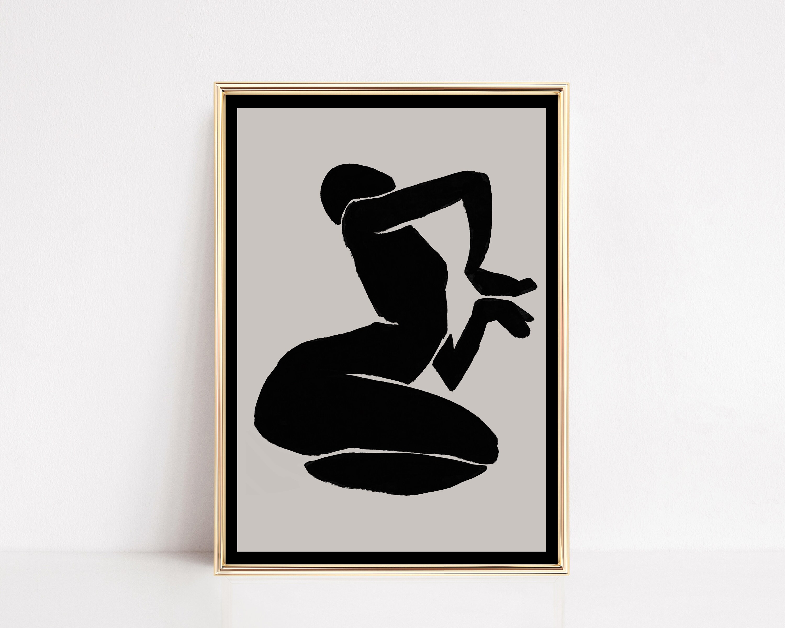 Matisee Art Print Henri Matisse Poster Black and Beige Art | Etsy