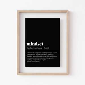Mindset Definition Druck | Inspirierende Büro Dekoration | Minimalistische Kunst für Home Office | Motivierend Druck | KIKIANDNIM | Digitaler Download Bild 7