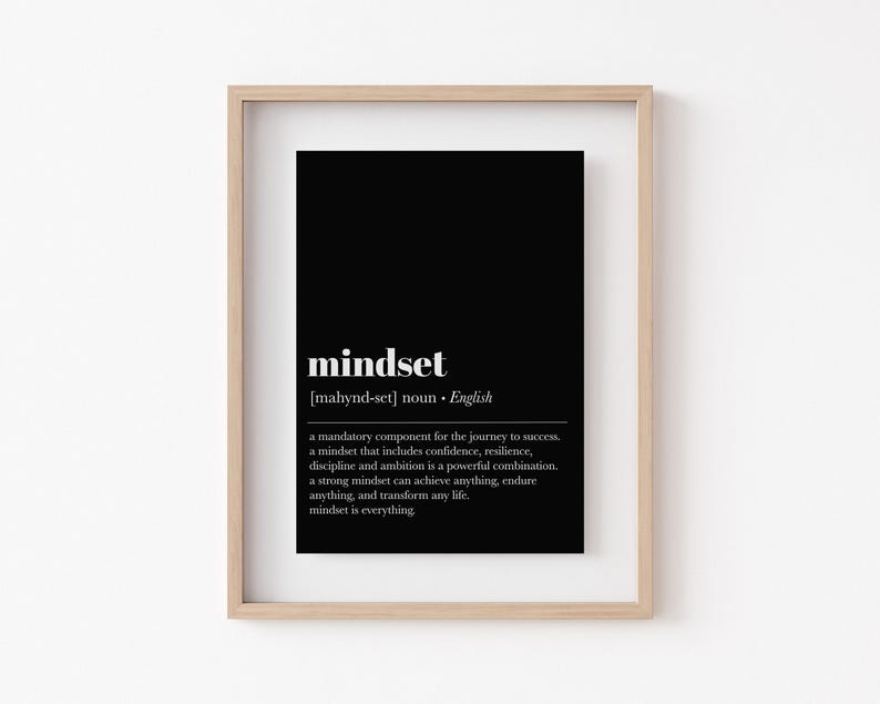 Mindset Definition Druck | Inspirierende Büro Dekoration | Minimalistische Kunst für Home Office | Motivierend Druck | KIKIANDNIM | Digitaler Download Bild 7
