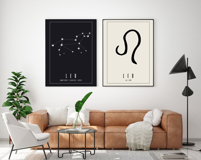 Leo Wall Art Leo Print Astrology Gifts Leo Art Zodiac Etsy